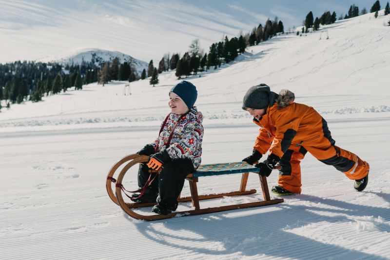 Kinder Schlittenfahren
